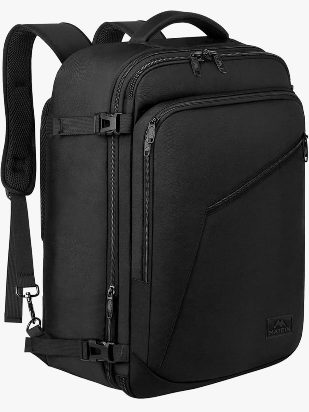 Matein Black Travel Backpack — Men’s Laptop & Commuter Bag